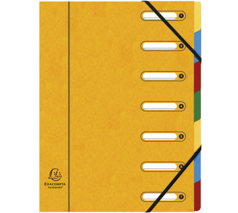 Trieur HARMONIKA® à fenêtres avec élastiques Véritable carte lustrée 7 compartiments