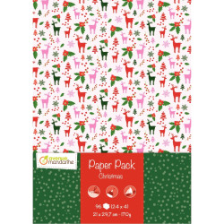 Paquet de 96 feuilles de papier motifs Noël 170 grammes format 21 x 29