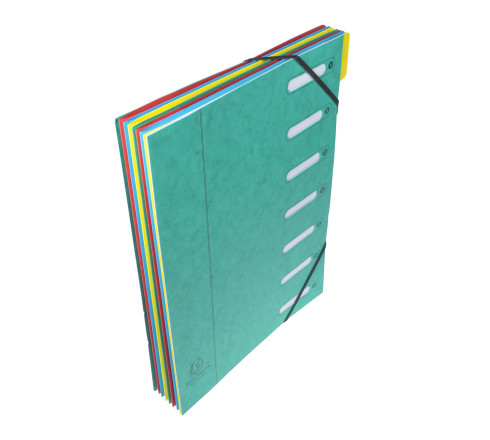 Trieur HARMONIKA® à fenêtres avec élastiques Véritable carte lustrée 7 compartiments