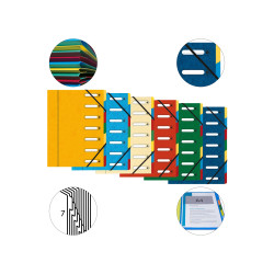 Trieur HARMONIKA® à fenêtres avec élastiques Véritable carte lustrée 7 compartiments