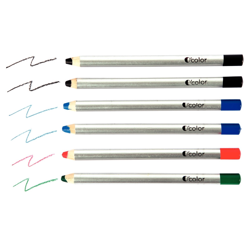 Boîte de 6 crayons O'Color 8mm assortis