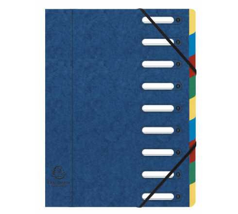 Trieur HARMONIKA® à fenêtres avec élastiques Véritable carte lustrée 9 compartiments