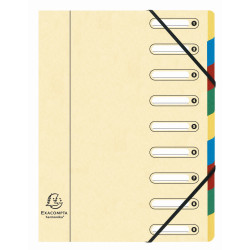 Trieur HARMONIKA® à fenêtres avec élastiques Véritable carte lustrée 9 compartiments