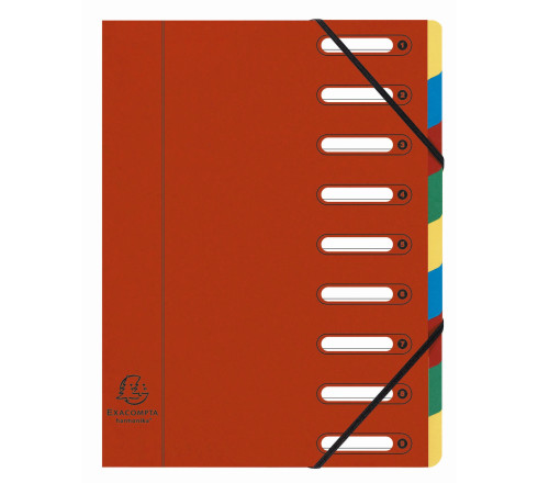 Trieur HARMONIKA® à fenêtres avec élastiques Véritable carte lustrée 9 compartiments
