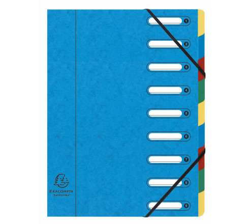 Trieur HARMONIKA® à fenêtres avec élastiques Véritable carte lustrée 9 compartiments