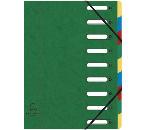 Trieur HARMONIKA® à fenêtres avec élastiques Véritable carte lustrée 9 compartiments