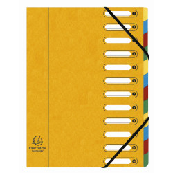 Trieur HARMONIKA® à fenêtres avec élastiques véritable carte lustrée 12 compartiments
