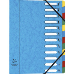 Trieur HARMONIKA® à fenêtres avec élastiques véritable carte lustrée 12 compartiments