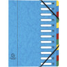 Trieur HARMONIKA® à fenêtres avec élastiques véritable carte lustrée 12 compartiments