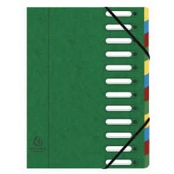Trieur HARMONIKA® à fenêtres avec élastiques véritable carte lustrée 12 compartiments