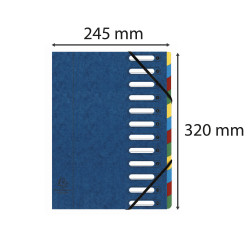 Trieur HARMONIKA® à fenêtres avec élastiques véritable carte lustrée 12 compartiments