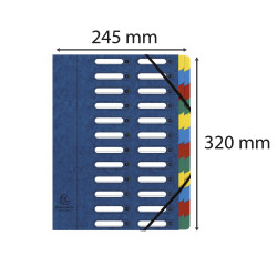 Trieur HARMONIKA® à fenêtres avec élastiques véritable carte lustrée 24 compartiments