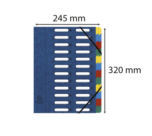 Trieur HARMONIKA® à fenêtres avec élastiques véritable carte lustrée 24 compartiments