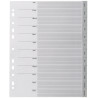 Jeu de 12 intercalaires mensuels en polypropylène gris, format A4+