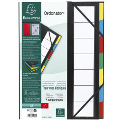 Trieur rigide ordonator dos extensible 7 compartiments noir