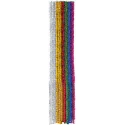 Sachet de 10 chenilles métallisées diamètre 9 mm et longueur 50 cm cou