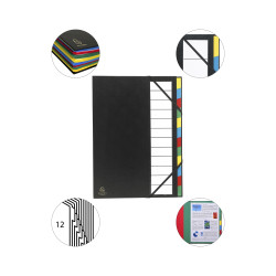 Trieur rigide Ordonator dos extensible 12 compartiments