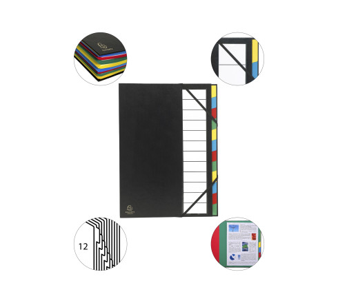 Trieur rigide Ordonator dos extensible 12 compartiments
