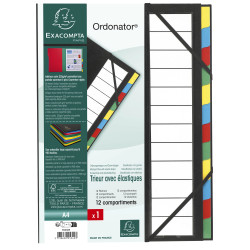 Trieur rigide Ordonator dos extensible 12 compartiments