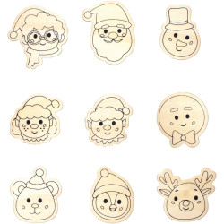 Lot de 9 magnets de Noël à décorer