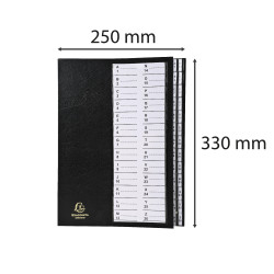 Trieur à onglets cavaliers 26 compartiments Alphanumériques - A4