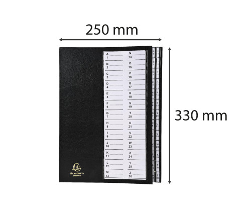 Trieur à onglets cavaliers 26 compartiments Alphanumériques - A4