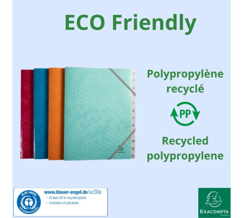 Trieur polypropylène recyclé 12 compartiments Maïa