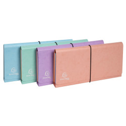 Pochette trieur carte multicolore 6 compartiments Aquarel - 26x13cm
