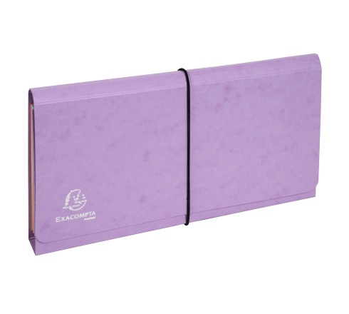 Pochette trieur carte multicolore 6 compartiments Aquarel - 26x13cm