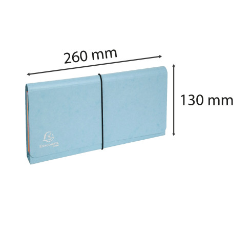 Pochette trieur carte multicolore 6 compartiments Aquarel - 26x13cm