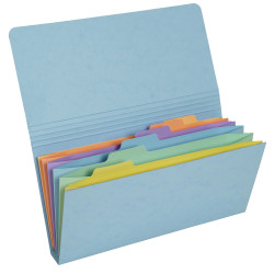 Pochette trieur carte multicolore 6 compartiments Aquarel - 26x13cm