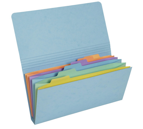 Pochette trieur carte multicolore 6 compartiments Aquarel - 26x13cm