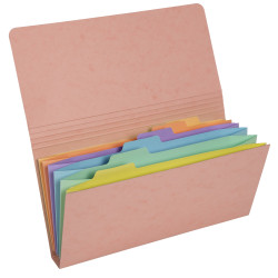 Pochette trieur carte multicolore 6 compartiments Aquarel - 26x13cm