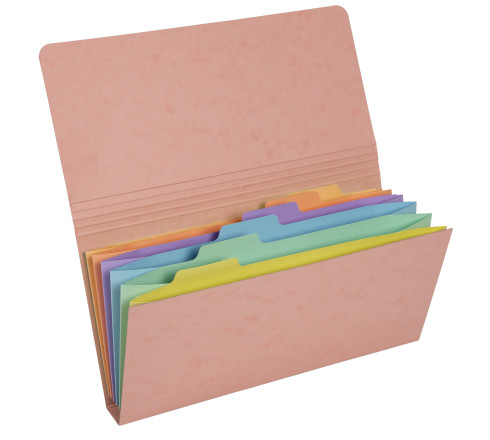 Pochette trieur carte multicolore 6 compartiments Aquarel - 26x13cm