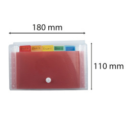 Trieur pocket 6 compartiments en polypropylène Crystal - 11x18cm