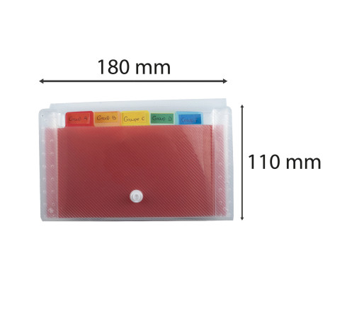 Trieur pocket 6 compartiments en polypropylène Crystal - 11x18cm