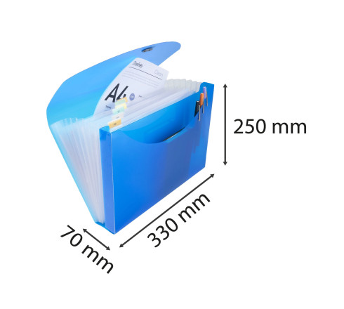 Trieur valisette 13 compartiments en polypropylène IDERAMA PP - 24x32cm