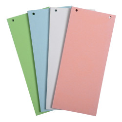 Paquet 100 fiches intercalaires horizontales unies perforées Forever - 105x240mm