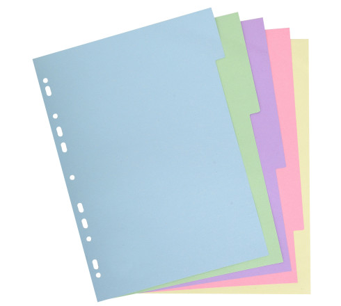 Intercalaires carte pastel 170g Forever 5 positions - A4