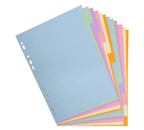 Intercalaires carte pastel 170g Forever 12 positions - A4