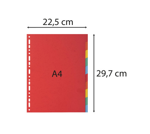 Intercalaires carte 220g 10 positions - A4