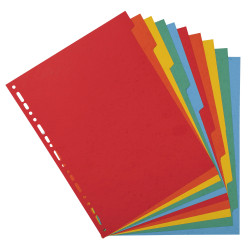 Intercalaires carte 220g 10 positions - A4
