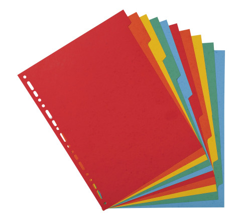 Intercalaires carte 220g 10 positions - A4