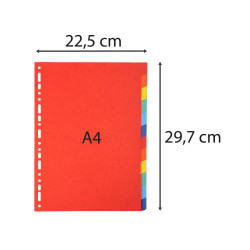 Intercalaires carte 220g 12 positions - A4