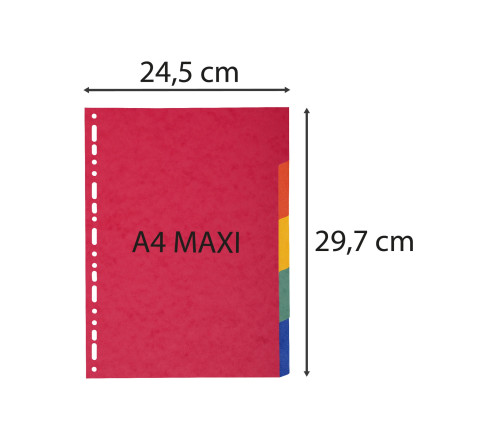 Intercalaires carte 220g 5 positions - A4 maxi