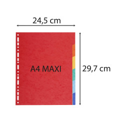 Intercalaires carte 220g 6 positions - A4 maxi