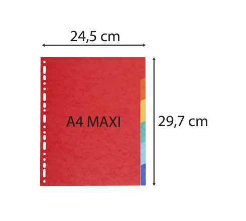 Intercalaires carte 220g 6 positions - A4 maxi
