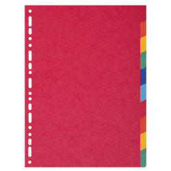 Intercalaires carte 220g 10 positions - A4 maxi