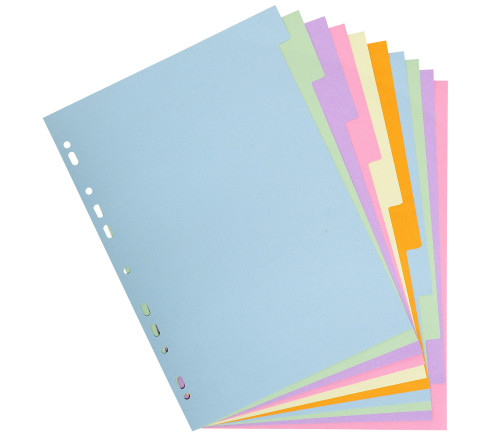 Intercalaires carte pastel 170g Forever 10 positions - A4+
