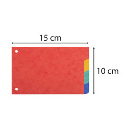 Intercalaires pour fiches bristol carte lustrée 225g/m2 4 positions - 100x150mm